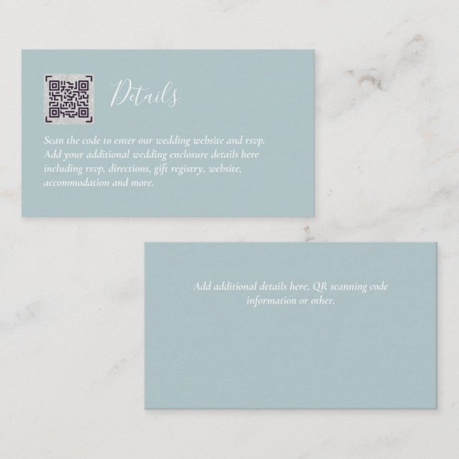 Information om OSA av QR-kod på webbplatsen Hotel  Tilläggskort (Fram/baksida)