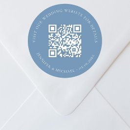 Information om osa blå på bröllop webbplats QR Runt Klistermärke