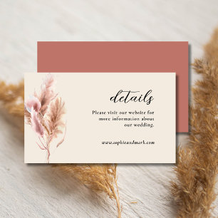 Information om Pampas Grass Boho Bröllop Tilläggskort