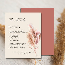 Information om Pampas Grass Bröllop Tilläggskort