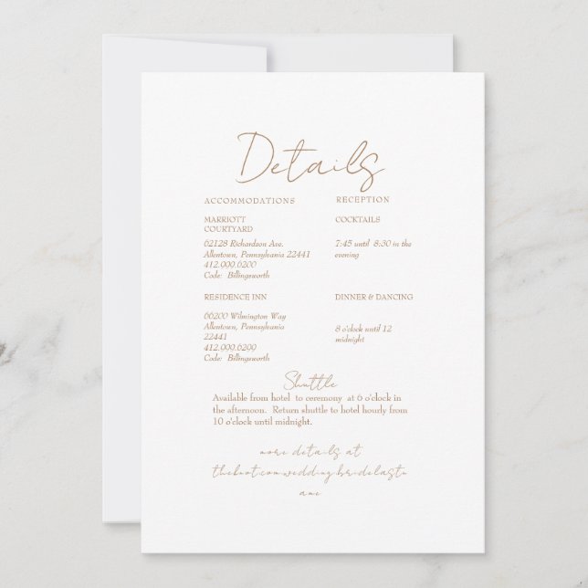 Information om Pampas Guld text Bröllop Inbjudningar (Framsida)