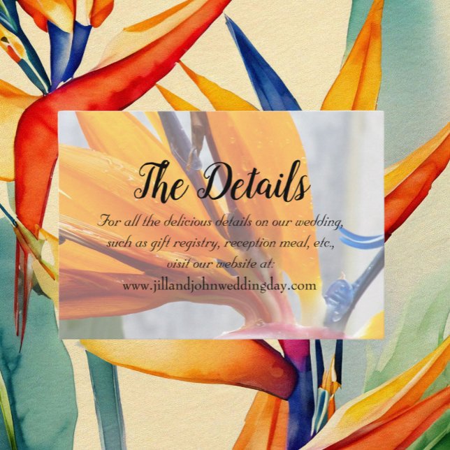 Information om Paradise Blommigt Bröllop Tilläggskort (In Situ Tropical)