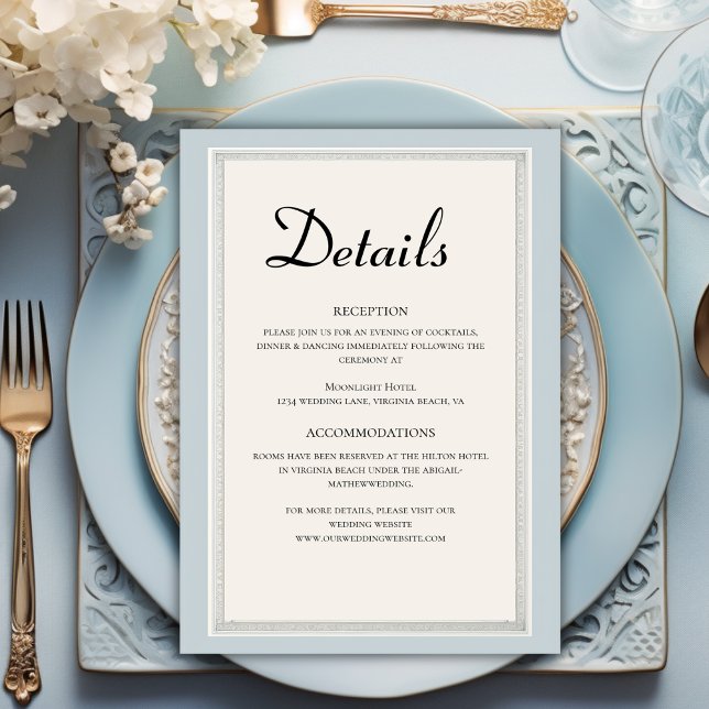 Information om Paris Eiffel Torn Powder Blue Bröll Tilläggskort (Skapare uppladdad)