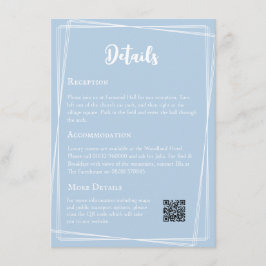 Information om Pastel Blue-Eleganten QR-kod Bröllo Tilläggskort