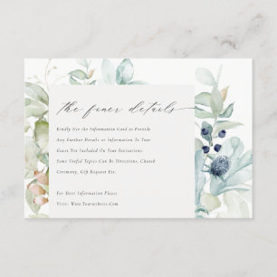 Information om Pastel Blue Grönt Foliage Ram Bröll Tilläggskort