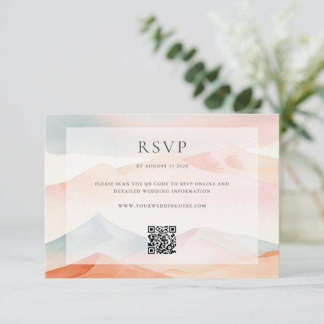 Information om Pastel Boho Desert Bröllop OSA Kort (Stående Fram)