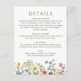 Information om Pastel Delicate Wildblommor Bröllop Tilläggskort