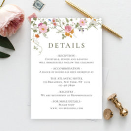 Information om Pastel Rosa Bohemian Wildblomma Brö Tilläggskort