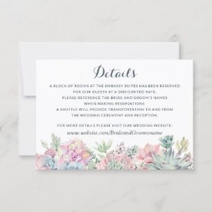 Information om Pastel Watercolor Succulations info Inbjudningar