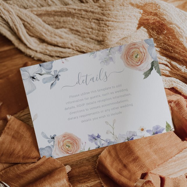 Information om Peach Fuzz Dusty Blue Trendig Bröll Tilläggskort (Skapare uppladdad)