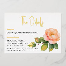 Information om Peach vild ro Watercolor-kort