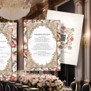 Information om Peony Elegant Blommigt Guld Rosa oc Inbjudningar
