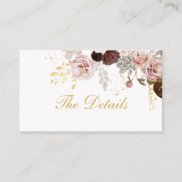 Information om  Peony & Guld Burgundy Blommigt Brö Tilläggskort