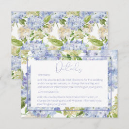 Information om Periwinkle Blue White Hydrangea Brö Tilläggskort