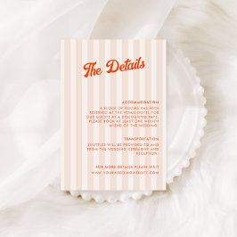 Information om persiko- och tangerine Stripe Retro Tilläggskort