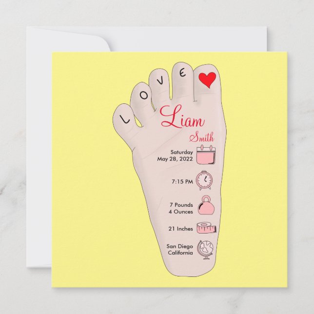 Information om personlig Nyfödd bebis Gift Birth S (Framsida)