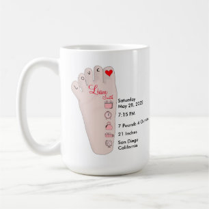 Information om personlig Nyfödd bebis Gift Birth S Kaffemugg