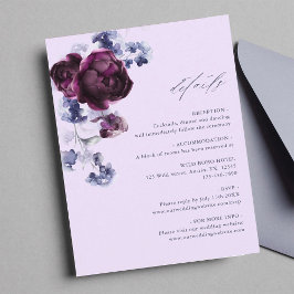Information om Plum Lila & Indigo Blue Blommigt Br Tilläggskort
