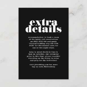 Information om Premium Modern Bold Black White Ext Tilläggskort