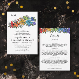 Information om pride Flowers Monogram HBT Bröllop Inbjudningar