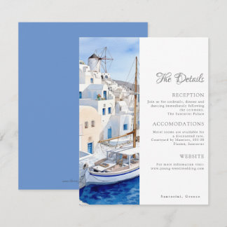 Information om Pristine Blue och White Santorini B Anteckningskort