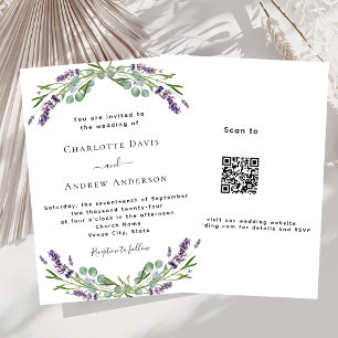 Information om QR-bröllop i Lavender violet blommi Inbjudningar