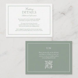Information om QR Code Modern Sage Grönt Monogram  Tilläggskort