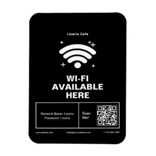 Information om Qr-kod Business Namn Minimal wifi Magnet