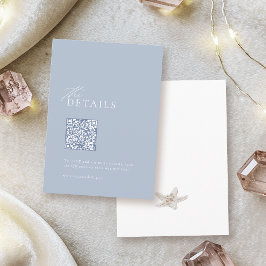 Information om QR-kod för Dusty Blue-strandbröllop Tilläggskort