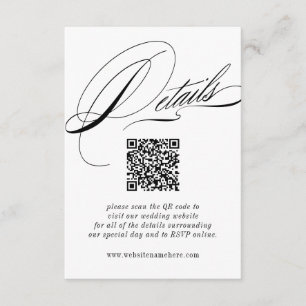 Information om QR-kod för elegant Calligraphy Tilläggskort
