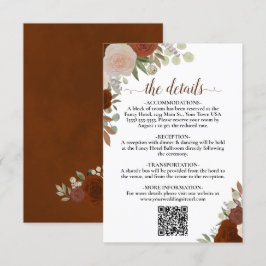 Information om QR-kod för elegant Rust Orange Ro B Tilläggskort