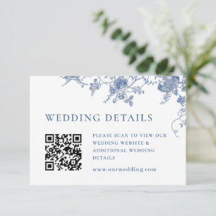 Information om QR-kod för elegant Victorian Blue B Tilläggskort