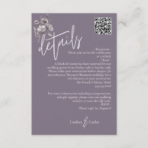 Information om QR-kod för elegantens moderna mörk Tilläggskort