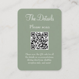 Information om QR-kod för enkel Modern Sage Grönt  Tilläggskort