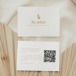 Information om QR-kod för Modern Neutralt Bröllop Tilläggskort