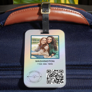 Information om QR-kod - Logotypen Namn bild - rubr Bagagebricka