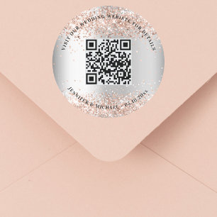 Information om QR-kod på bröllop webbplats osa sil Runt Klistermärke