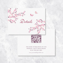 Information om QR-koden för Cherry Blommar Rosa Wh Tilläggskort