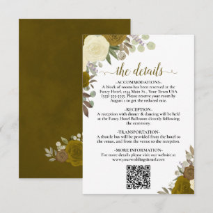 Information om QR-koden för elegant Gult Guld Ro B Tilläggskort