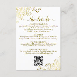 Information om QR-koden för elegant White & Guld B Tilläggskort