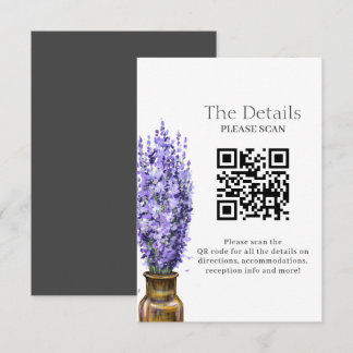 Information om QR-koden för Lavender Modern Blommi Tilläggskort