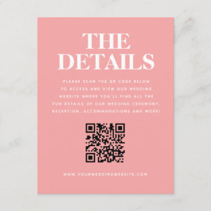 Information om QR-koden för Modern Rosa Orange Brö Tilläggskort