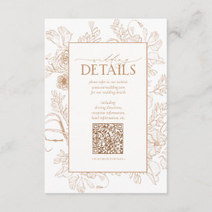 Information om QR-koden Terracotta Blommigt Bröllo Tilläggskort