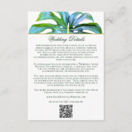 Information om QR-koden Tropical Löv Beach Wedding Tilläggskort