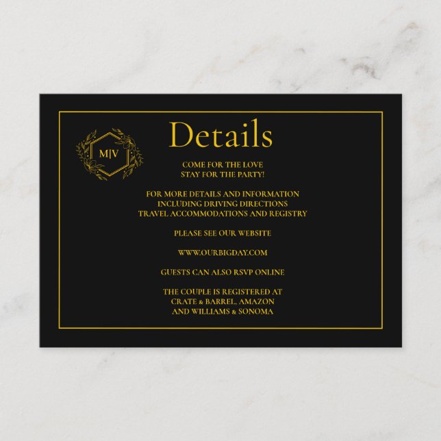 Information om QR-kodkort för svart och Guld Tilläggskort (Framsida)