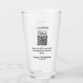 Information om QR-skanning, födelsedagsfest, moder Glaskopp