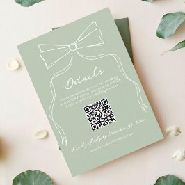 Information om Quirky Sage Grönt Bröllop OSA QR-ko Tilläggskort