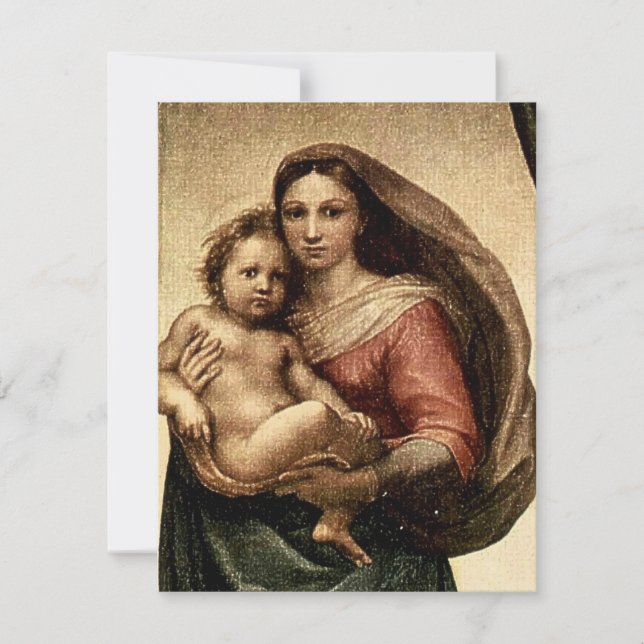 Information om Raphaels "Sistine Madonna" (cirka 1 Inbjudningar (Framsida)