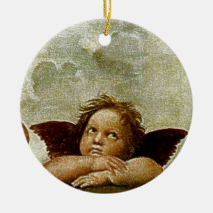 Information om Raphaels "Sistine Madonna" (cirka 1 Julgransprydnad Keramik