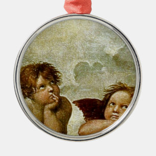 Information om Raphaels "Sistine Madonna" (cirka 1 Julgransprydnad Metall